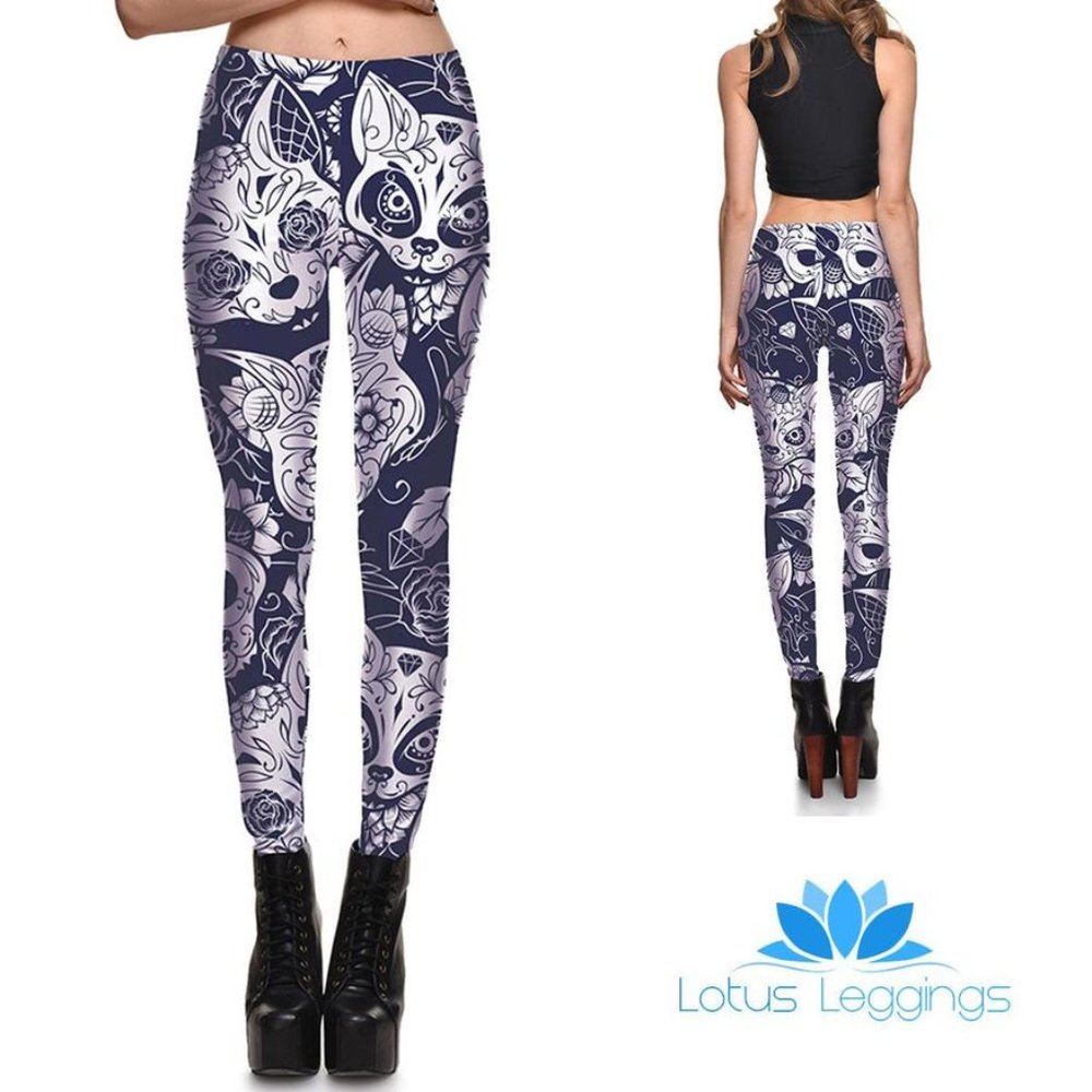 LOTUS Leggings Creepy Kitty Small * Halloween *